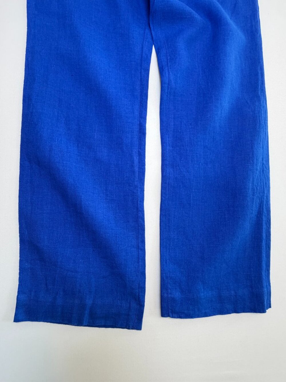 TALBOTS Southampton Linen Straight Leg Trouser Pants Royal Blue 4 - Picture 6 of 12